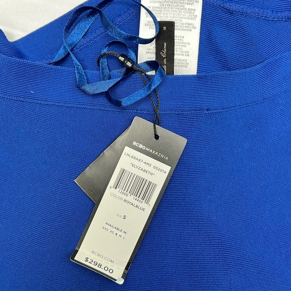 BCBG | NEVER WORN Cobalt Blue Open Back Mini Dress | Size S - Picture 2 of 3